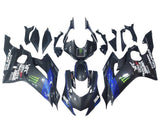 Yamaha R6 Fairings (2017-2022) Faux Carbon Fiber, Blue, Monster at KingsMotorcycleFairings.com
