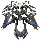 Yamaha YZF-R6 Fairings (2017-2022) Faux Carbon Fiber, Blue, White at KingsMotorcycleFairings.com