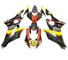 Yamaha R6 Fairings (2017-2022) Faux Carbon Fiber, Orange, Yellow at KingsMotorcycleFairings.com