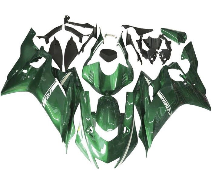 Yamaha R6 Fairings (2017-2022) Green, White Stripe at KingsMotorcycleFairings.com