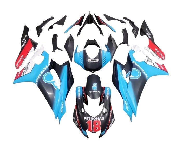 Yamaha R6 Fairings (2017-2022) Matte Black, Blue, Red Petronas at KingsMotorcycleFairings.com