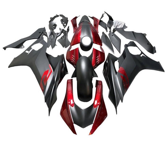 Yamaha R6 Fairings (2017-2022) Matte Black, Dark Red at KingsMotorcycleFairings.com
