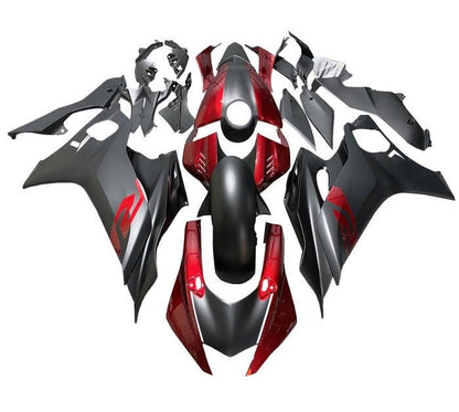 Yamaha R6 Fairings (2017-2022) Matte Black, Dark Red at KingsMotorcycleFairings.com