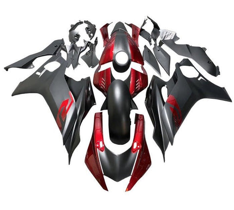 Yamaha R6 Fairings (2017-2022) Matte Black, Dark Red at KingsMotorcycleFairings.com