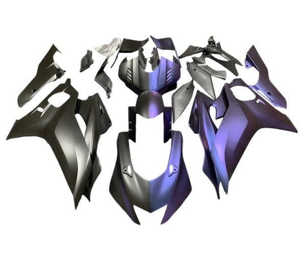 Yamaha R6 Fairings (2017-2022) Matte Black, Matte Purple Split at KingsMotorcycleFairings.com