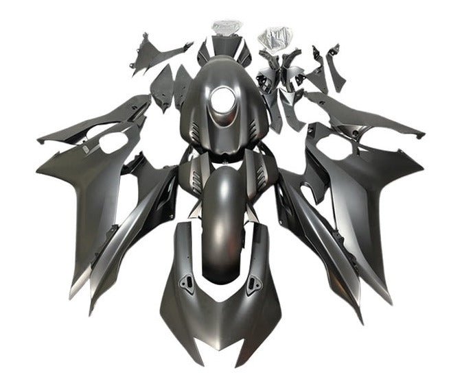 Yamaha R6 Fairings (2017-2022) All Matte Black at KingsMotorcycleFairings.com