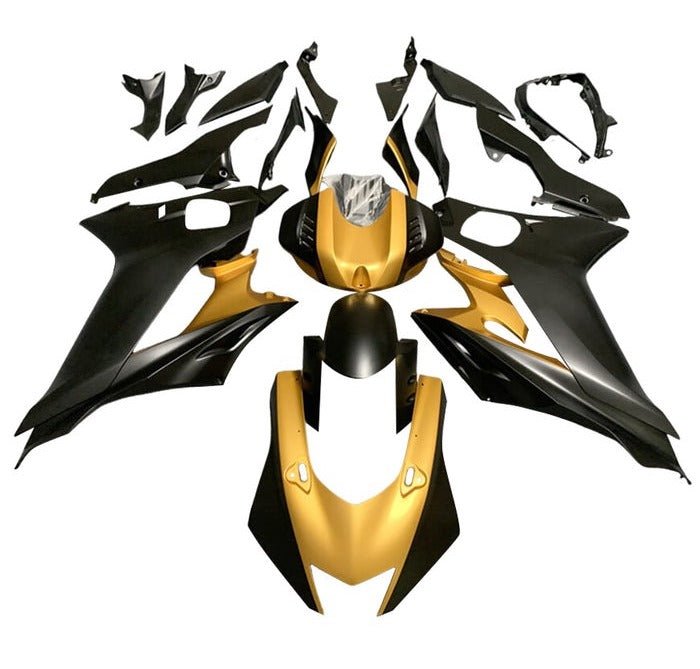 Yamaha R6 Fairings (2017-2022) Matte Gold, Matte Black at KingsMotorcycleFairings.com