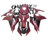 Yamaha YZF-R6 Fairings (2017-2022) Matte Red Plum, Black at KingsMotorcycleFairings.com