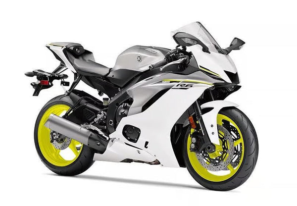 Yamaha R6 Fairings (2017-2022) Matte White, Matte Silver, Neon Yellow at KingsMotorcycleFairings.com