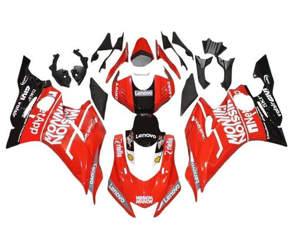 Yamaha R6 Fairings (2017-2022) Red, White Lenovo at KingsMotorcycleFairings.com