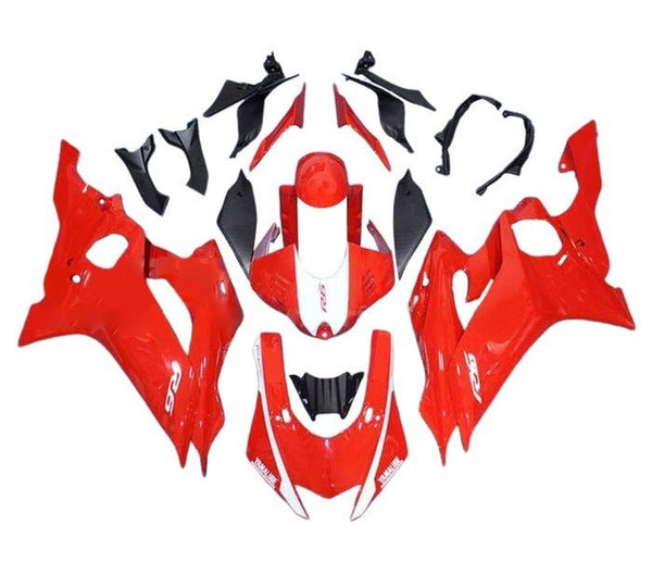 Yamaha R6 Fairings (2017-2022) Red, White Stripe KingsMotorcycleFairings.com