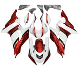 Yamaha YZF-R6 Fairings (2017-2022) White, Candy Red, Black Stripe at KingsMotorcycleFairings.com