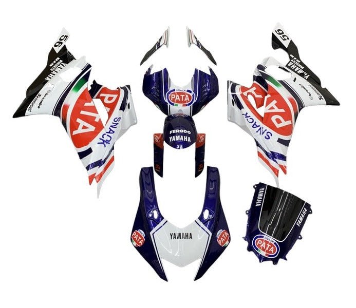 Yamaha YZF-R6 Fairings (2017-2022) White, Dark Blue, Pata at KingsMotorcycleFairings.com