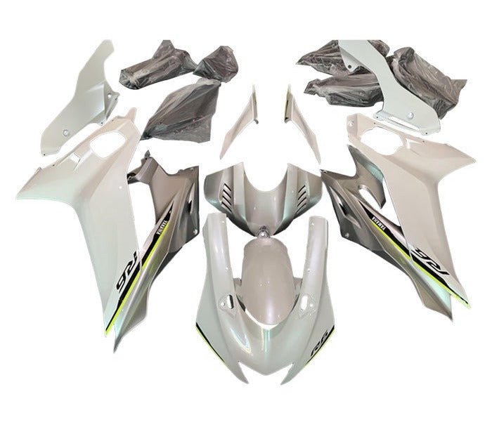 Yamaha R6 Fairings (2017-2022) White, Silver, Neon Yellow at KingsMotorcycleFairings.com