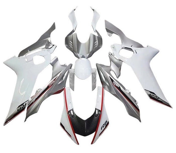 Yamaha R6 Fairings (2017-2022) White, Silver, Red, Faux Carbon Fiber at KingsMotorcycleFairings.com