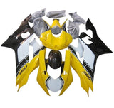 Yamaha YZF-R6 Fairings (2017-2022) Yellow, Black, White Stripe at KingsMotorcycleFairings.com