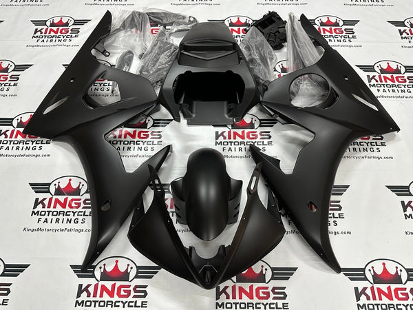 Yamaha R6 (2005) All Matte Black Fairings at KingsMotorcycleFairings.com