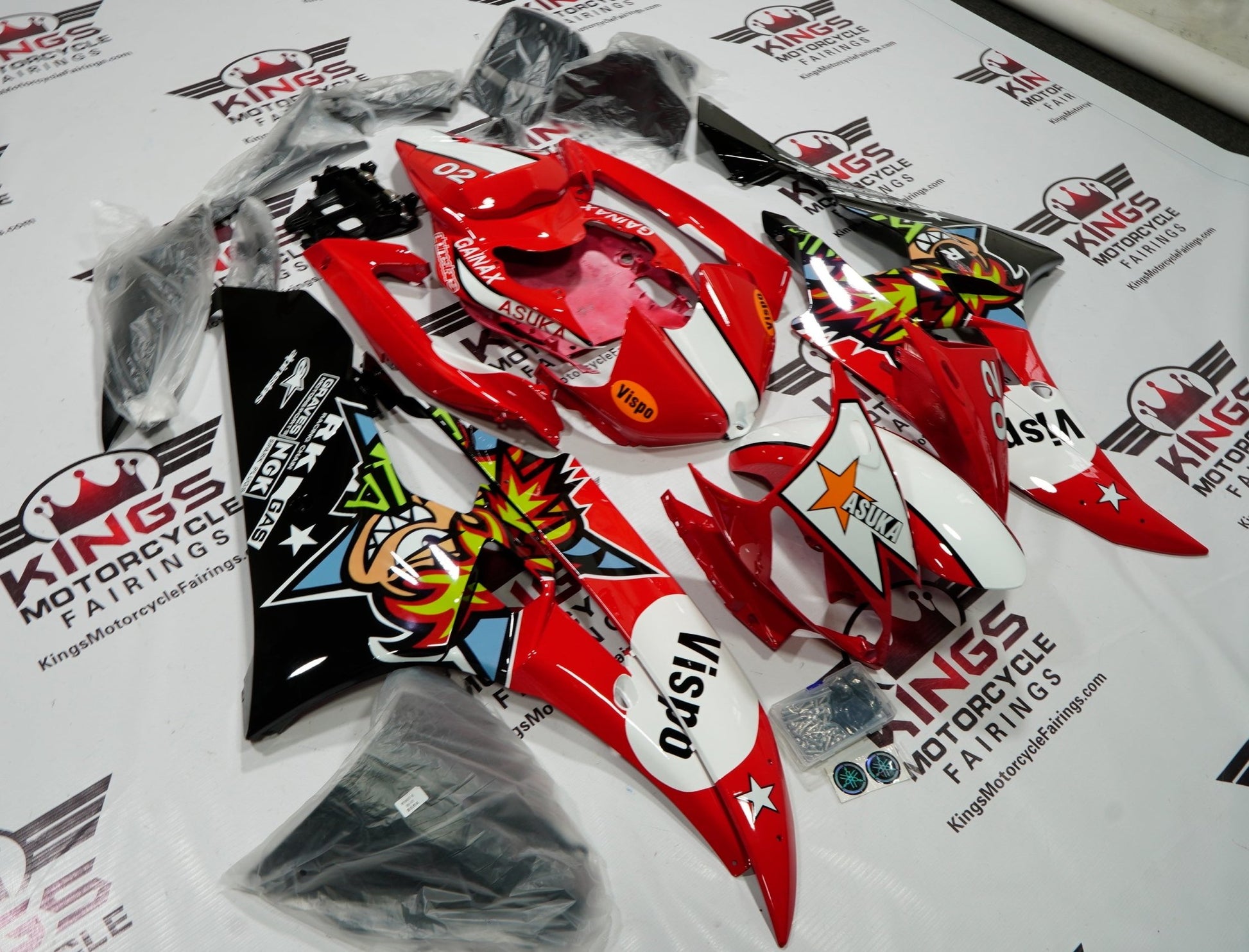 Yamaha R6 (2006-2007) Red Asuka Fairings at KingsMotorcycleFairings.com