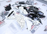 Yamaha R7 Fairing Kit (2021-2025) White, Black Cracks at KingsMotorcycleFairings.com