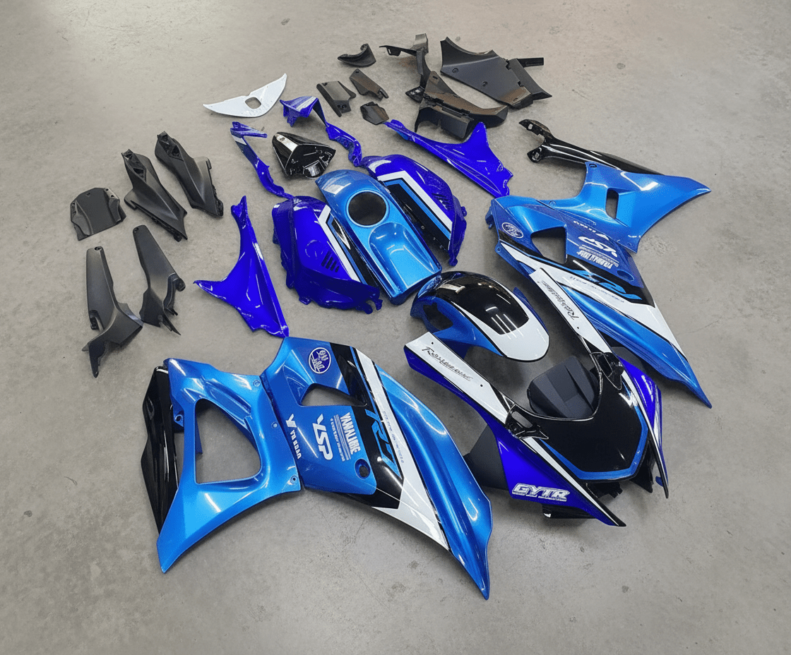 Blue R7 Fairings Yamaha R7 Fairings (2021-25) Blue, Light Blue, White, Black – Kings ...