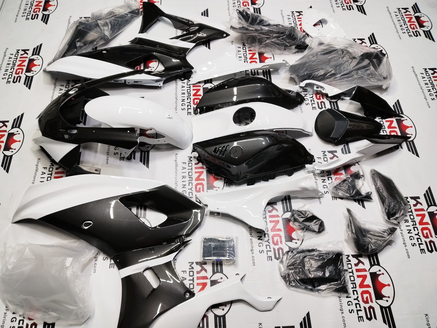 Yamaha R7 Fairing Set (2021-2025) Faux Carbon Fiber, White at KingsMotorcycleFairings.com