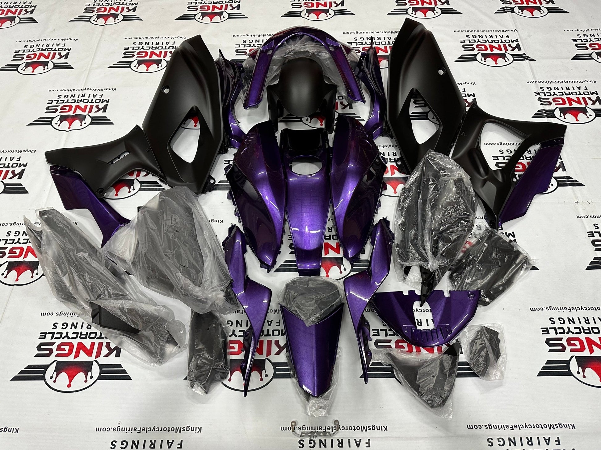 Yamaha R7 Fairing Kit (2021-2025) Gloss Purple Gloss, Matte Black at KingsMotorcycleFairings.com