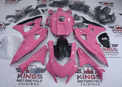 Yamaha R7 Fairing Set (2021-2025) Pink, Matte Black at KingsMotorcycleFairings.com