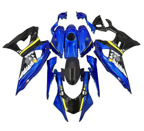 Yamaha R7 Fairings (2021-2024) Blue, Black, Yellow Shark at KingMotorcycleFairings.com