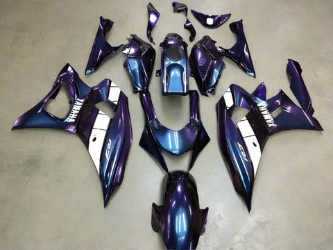 Yamaha R7 Fairings (2021-2024) Chameleon Blue, Purple, White at KingMotorcycleFairings.com