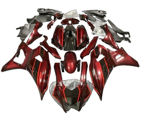 Yamaha R7 Fairings (2021-2024) Dark Red, Black at KingMotorcycleFairings.com
