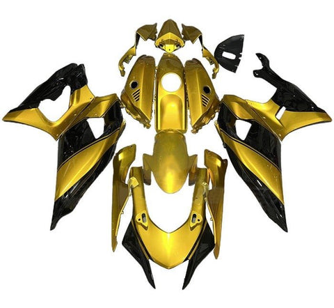 Yamaha R7 Fairings (2021-2024) Gold, Black at KingMotorcycleFairings.com