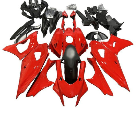 Yamaha R7 Fairings (2021-2024) Red, Matte Black at KingMotorcycleFairings.com