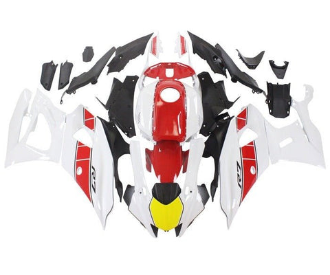 Yamaha R7 Fairings (2021-2024) White, Yellow, Red Stripe at KingMotorcycleFairings.com
