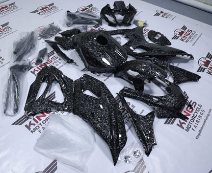 Yamaha R7 Fairings (2021-2025) All Faux Forged Carbon Fiber at KingsMotorcycleFairings.com