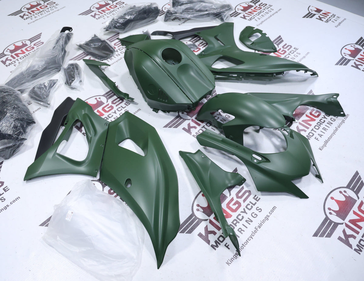 Yamaha R7 Fairings (2021-2025) All Matte Green from KingsMotorcycleFairings.com