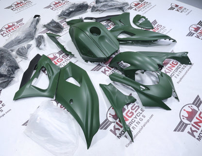 Yamaha R7 Fairings (2021-2025) All Matte Green from KingsMotorcycleFairings.com
