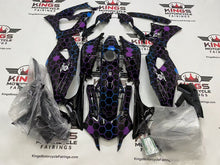 Yamaha R7 Fairing Set (2021-2025) Black, Purple, Blue Honeycomb at KingsMotorcycleFairings.com