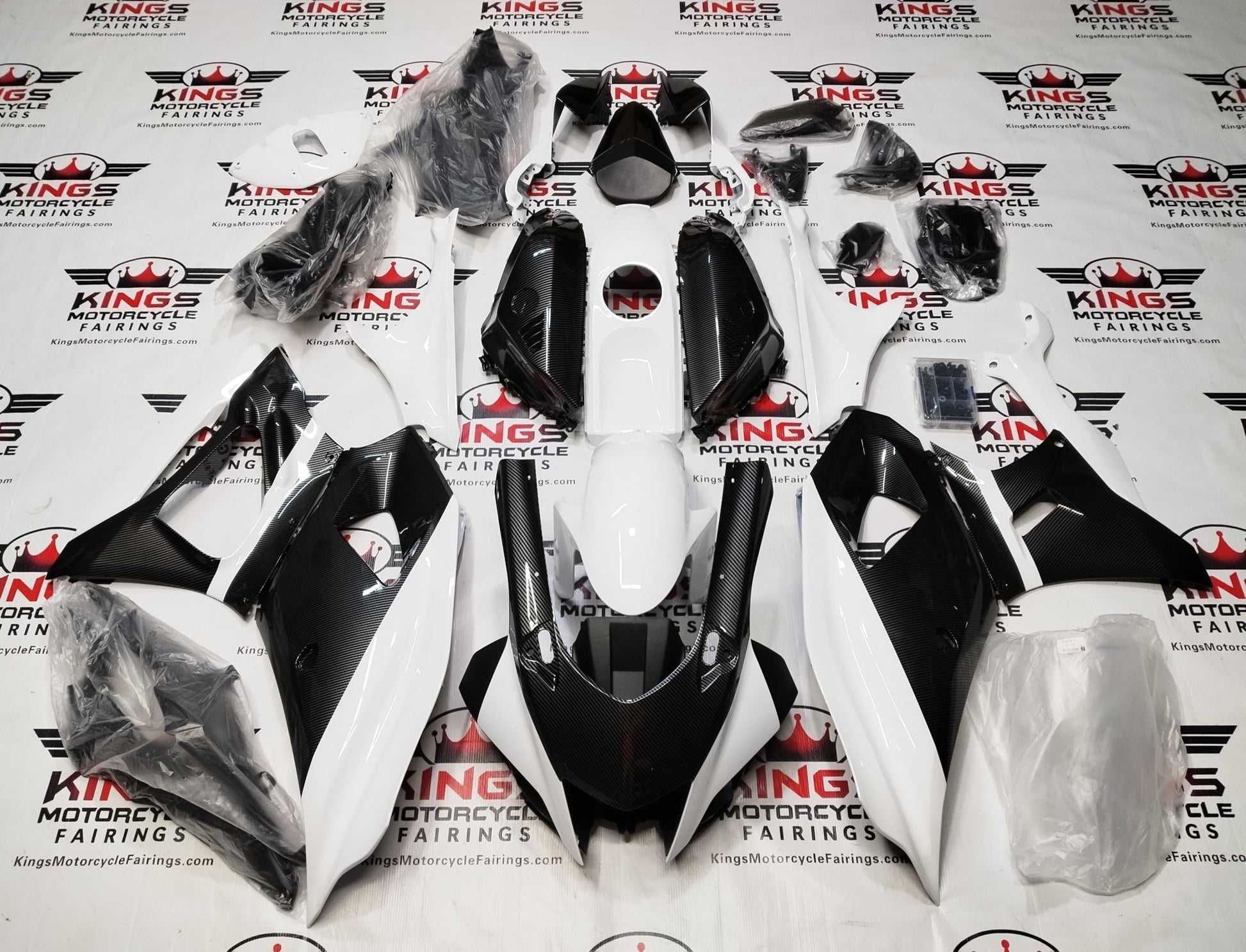 Yamaha R7 Fairings (2021-2025) Faux Carbon Fiber, White at KingsMotorcycleFairings.com