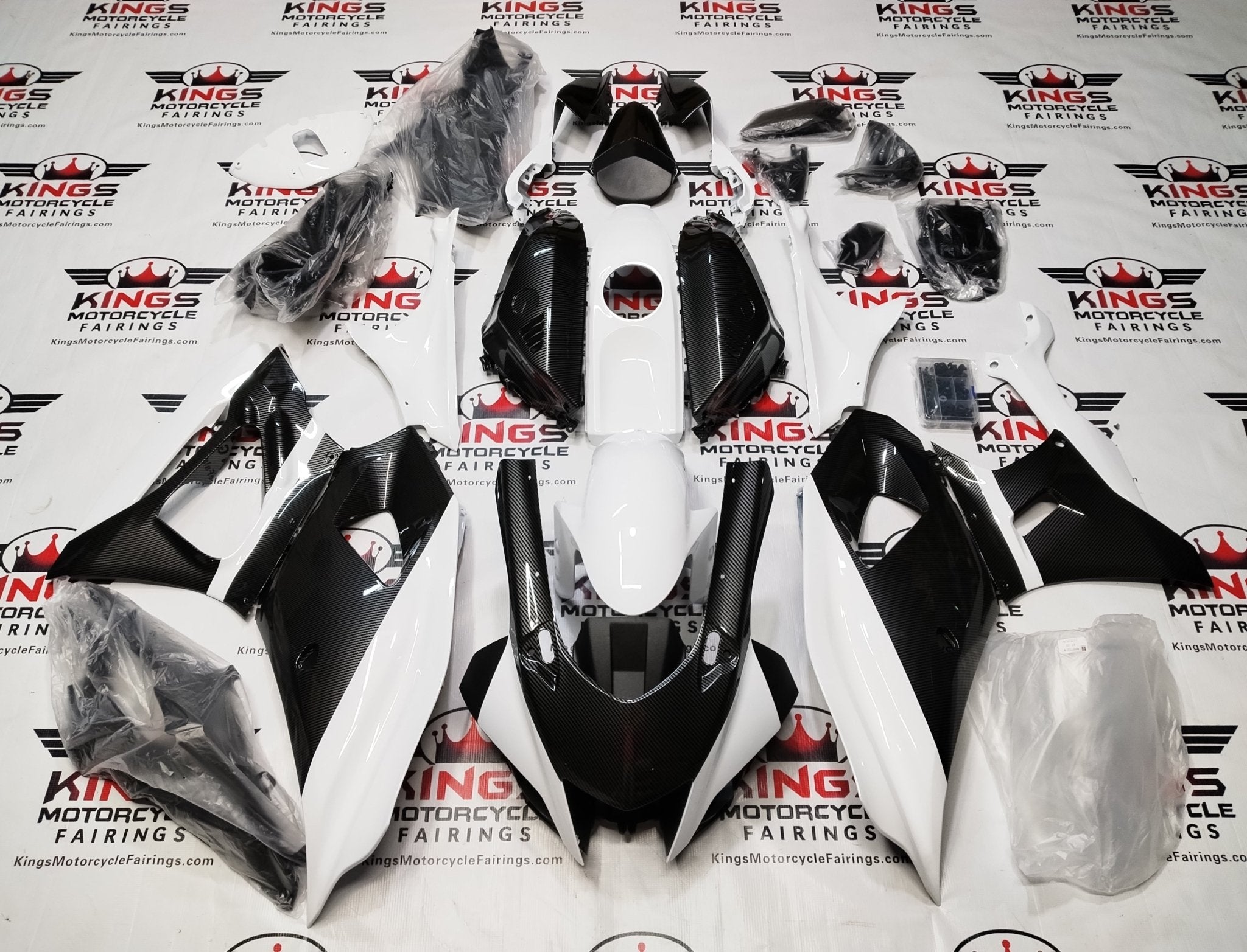Yamaha R7 Fairings (2021-2025) Faux Carbon Fiber, White at KingsMotorcycleFairings.com