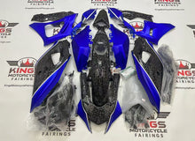 Yamaha R7 Fairings (2021-2025) Faux Forged Carbon Fiber, Blue at KingsMotorcycleFairings.com