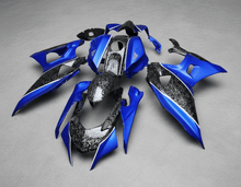 Yamaha R7 Fairings (2021-2025) Forged Carbon Fiber Style, Blue, White at KingsMotorcycleFairings.com