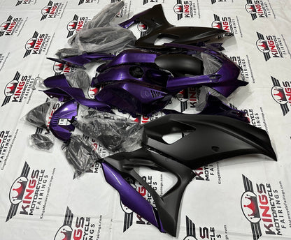 Yamaha R7 Fairings (2021-2025) Gloss Purple Gloss, Matte Black from KingsMotorcycleFairings.com