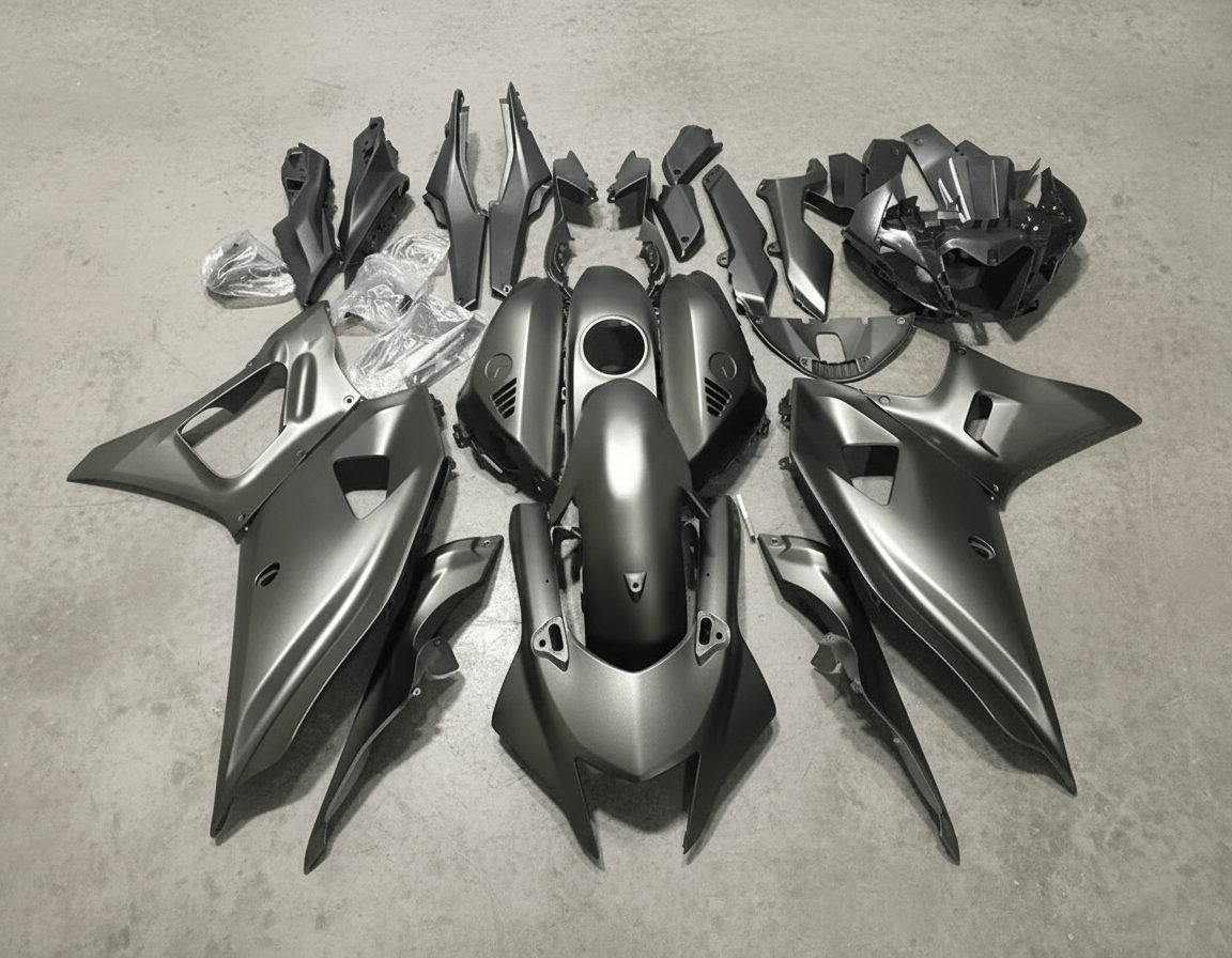 Yamaha R7 Fairings (2021-2025) Matte Black at KingsMotorcycleFairings.com