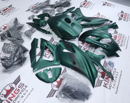 Yamaha R7 Fairings (2021-2025) Matte Green, Matte Black from KingsMotorcycleFairings.com