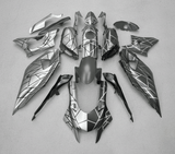 Yamaha R7 Fairings (2021-2025) Matte Silver, Matte Black, Split Stripes at KingsMotorcycleFairings.com