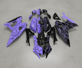 Yamaha R7 Fairings (2021-2025) Purple, Black, Split Stripes at KingsMotorcycleFairings.com