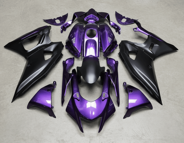 Yamaha R7 Fairings (2021-2025) Purple, Matte Black from KingsMotorcycleFairings.com