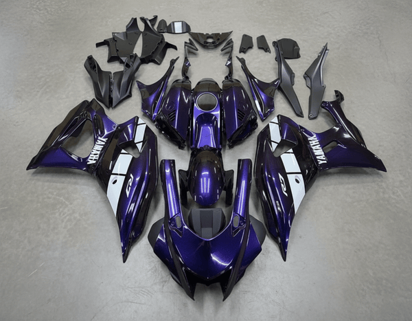 Yamaha R7 Fairings (2021-2025) Purple, White Stripe at KingsMotorcycleFairings.com