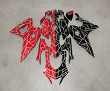 Yamaha R7 Fairings (2021-2025) Red, Black Split, White Stripes at KingsMotorcycleFairings.com