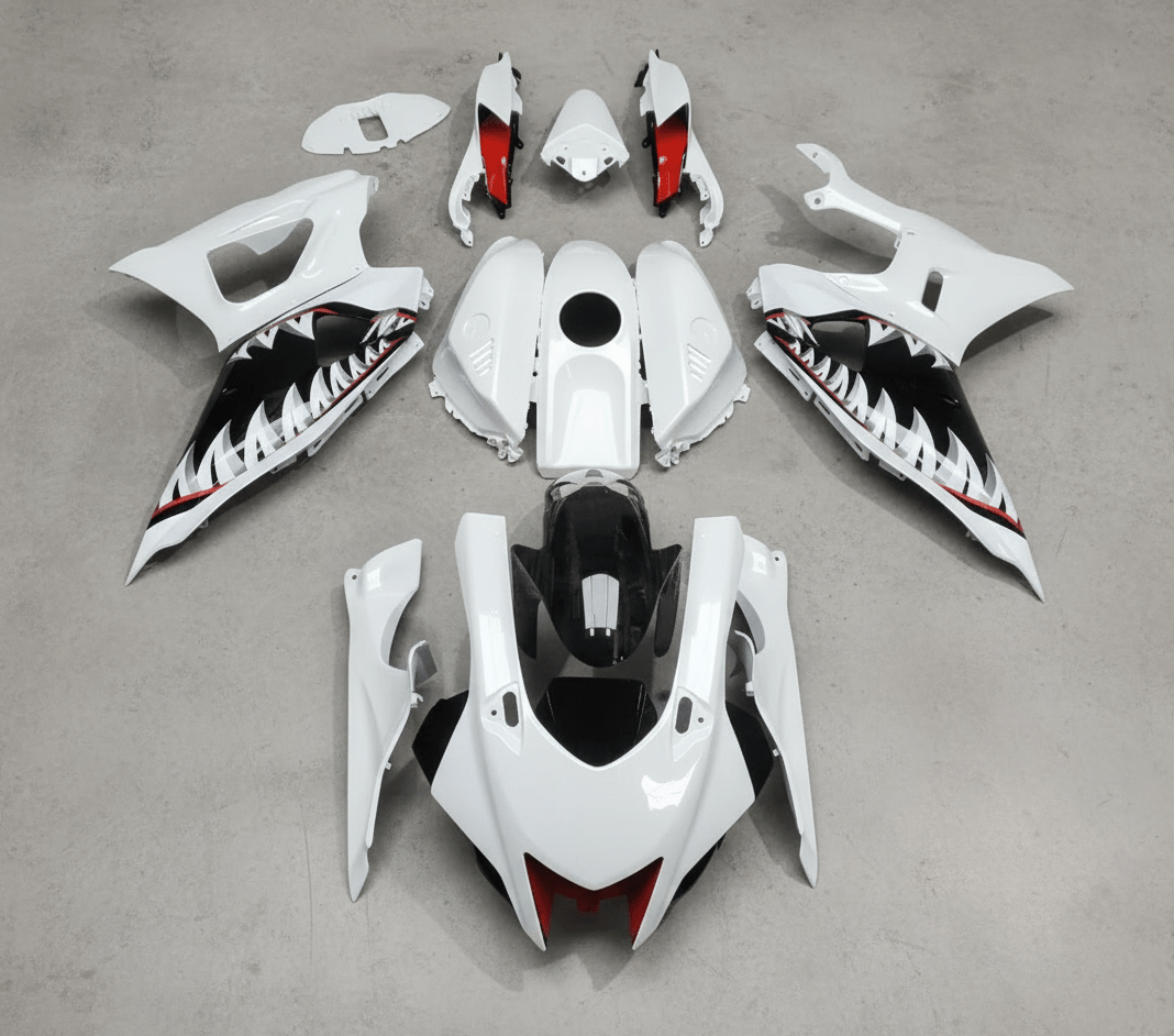 Yamaha R7 Fairings (2021-2025) White Shark Teeth at KingsMotorcycleFairings.com
